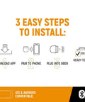 Steps to install Everyday Bluetooth OBDII Diagnostic Tool For Cars With Full System Scan Read Fault Codes And Definitions ECU Diagnostics