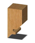 Wood block with cut demonstrating Pro Grade 45 Degree Lock Miter Router Bit With Two Inch Diameter And Half Inch Shank use for joints.