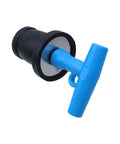 Blue T-handle cleanout pipe plug with black seal for 45-57mm pipes