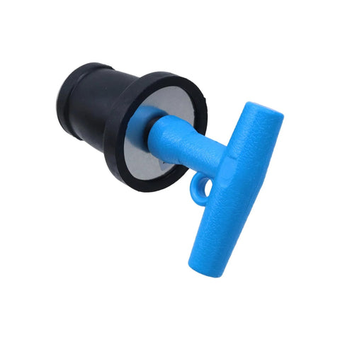 Blue T-handle cleanout pipe plug with black seal for 45-57mm pipes