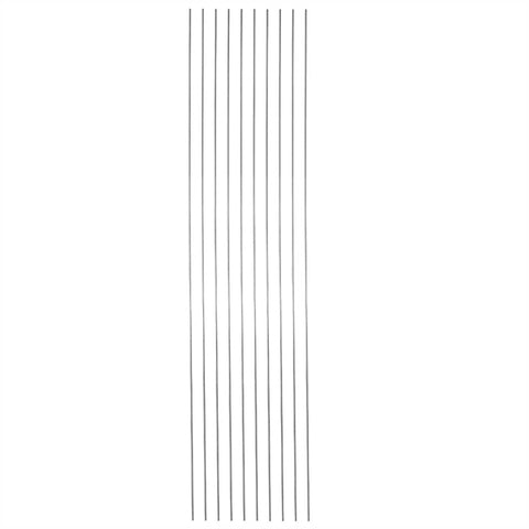 10 Pack 316L Stainless Steel Welding Rods, 1.2mm 1.6mm 2.4mm Optional, 330mm Long Electrodes in a straight row on white background