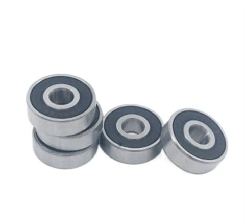 Deep Groove Ball Bearing 627-2RS 7x22x7mm Chromium Steel Shielded Double Rubber Cover, five bearings stacked