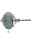 Assorted Ceramic Cabinet Knobs Set Of 12 In Grey And White With Vintage Old School Charm For Cupboard Doors And Drawers, side view