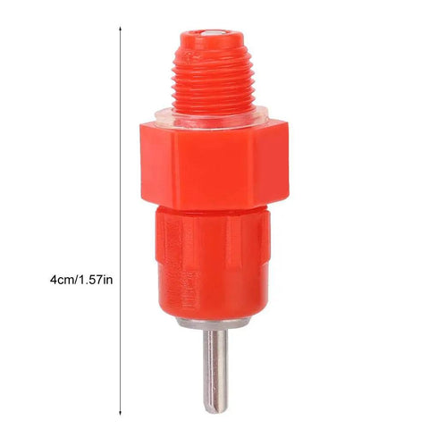 Red automatic chicken water nipple valve, 4cm size, designed for drip-free hydration in poultry systems, Game Dropping Drip Free Chicken Water Nipples 100 Pack Automatic Poultry Drinkers Slick Self Closing Valves Real Deal Setup Folks Swear By These Heavy Duty Barn Gear.