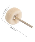 50 Piece Wool Polishing Buffing Wheels For Drill Attachments With White Cashmere Felt, side view showing dimensions