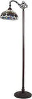 Victorian Tiffany Style Floor Lamp With Dark Bronze Finish And Multicolor Glass Crystals Vibe 11 Inch Wide Reading Lamp 1 Light Foot Switch Indoor Use Assembly Required 100W Max E26 Bulb