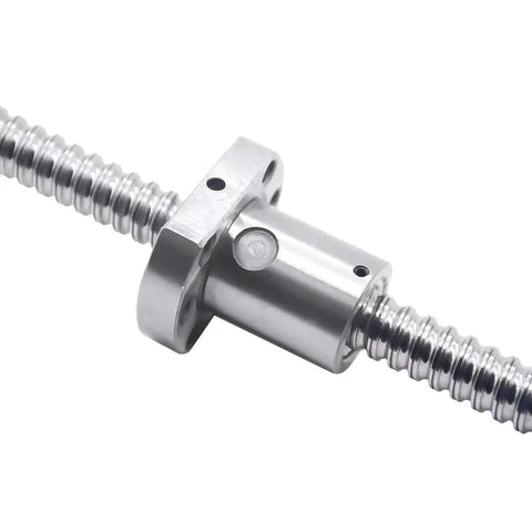 Close-up of Beefy 800mm Rolled Ball Screw Kit with 1204 Ball Nut for CNC Machines, durable steel rod detail.