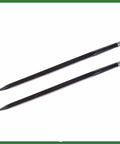 Beefy Heavy Duty Two Pack 49 Inch Hay Bale Forks for Tractor Loaders with 4500 Pound Capacity in black steel, side view