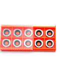 TANOMATE 5/8in round carbide replacement inserts in red 10‑pc organizer tray