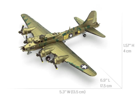 B 17 Flying Fortress 3D Metal Model Kit For Teens And Hobbyists No Glue Needed Easy Clip Panels Tweezers Recommended Paint Ready Aircraft