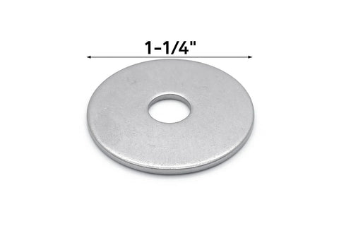 Stainless steel fender washer, 1-1/4 in OD with 1/4 in hole (304 SS)