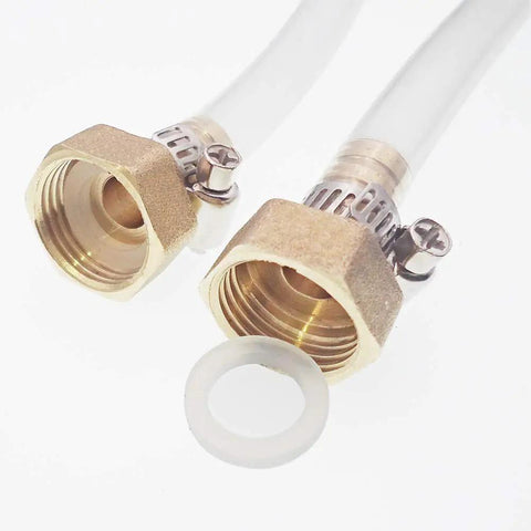 Brass fittings with transparent tubing for Smooth Operator DC 12V Solar Hot Water Circulation Pump, submersible use for home brewing.