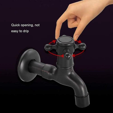 ZBSAVFM Mop Pool Faucet Retro Style Brass Wall Mounted Single Handle Water Tap for Garden Kitchen Sink Decorate with hand showing quick operation.