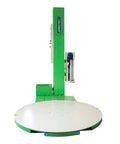 Heavy Duty Turntable Pallet Stretch Wrapper Equipped With Powered Pre Stretch Motor And Dual Spiral Wrapping Modes side view with flat rotating base.