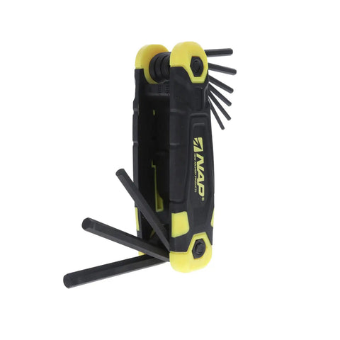 Archery Hex Key Tool Set for Quick Sight Adjustments and Bow Maintenance, durable steel wrench in compact and standard sizes.