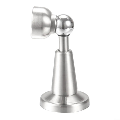 Heavy Duty Stainless Steel Hydraulic Door Stop With Magnetic Catch Prevents Slams Protects Walls And Reduces Noise For Home Or Office Use, silver steel design.