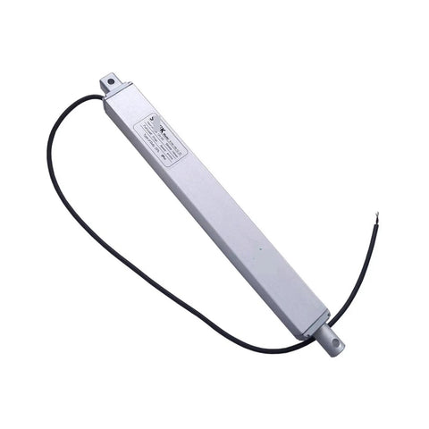 12V DC Linear Actuator With Six Inch Stroke, 55 Lbs Lift Capacity, Aluminum Copper Alloy Build, Side View