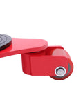 Beefy 2 Ton Machinery Mover Dolly Set Of 4 With 360 Degree Swivel PU Wheel Rollers Heavy Duty Industrial Equipment Transport Skate red close-up