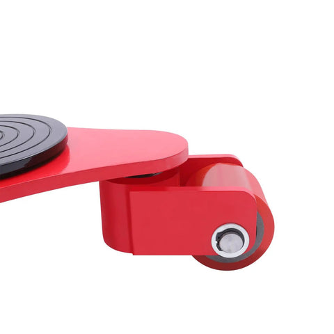 Beefy 2 Ton Machinery Mover Dolly Set Of 4 With 360 Degree Swivel PU Wheel Rollers Heavy Duty Industrial Equipment Transport Skate red close-up