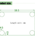 Dimension illustration of Hella Reliable Stepper Motor Speed Controller With Smooth Pwm Pulse Generator, size 58x38.6 mm.