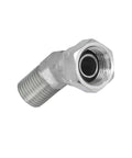 Badass 45 Hydraulic Pipe Fitting Connector Adapter Coupler Male Thread 45 Degree 1/4 inch silver steel elbow fitting