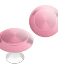Pink Gradient Cabinet Knob Set 2 Pack Drop In Ready Aluminum Alloy And Stainless Steel Drawer Pulls For Kitchen Dresser Cupboards And Closet Durable Corrosion Resistant Hardware Long Lasting Finish, showcasing two knobs in pink gradient finish.