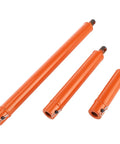 Beefy Heavy Duty Auger Extension Drill Bit Set Three Quarter Inch Thickened Steel Post Hole Digger Extensions in 9.4, 12.6, 20.9 Inches Orange