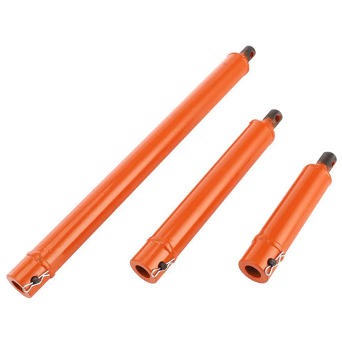 Beefy Heavy Duty Auger Extension Drill Bit Set Three Quarter Inch Thickened Steel Post Hole Digger Extensions in 9.4, 12.6, 20.9 Inches Orange