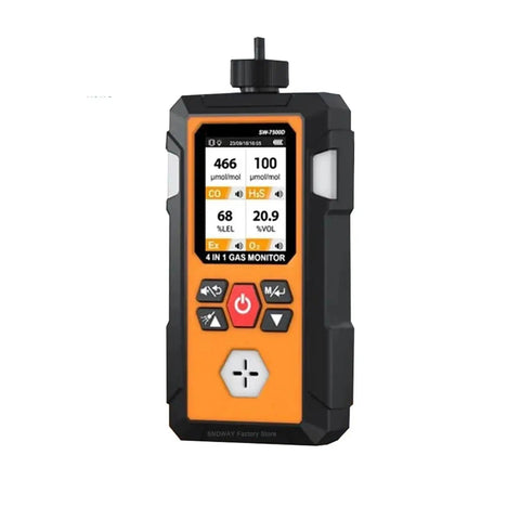 All In One 4 In 1 Gas Leak Detector With Oxygen O2 Ex Hydrogen Sulfide H2S And Carbon Monoxide CO Portable Monitor front view