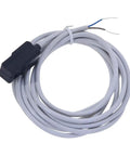 Proximity Switch For Air Cylinders With Wired Magnetic Reed Sensor, Pneumatic Proximity Sensor, DB54, close-up black plastic body with gray cable