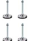 Top Tier Adjustable Metal Furniture Leveling Four Piece Package Swivel Base Height Adjusters for Wobbly Tables Chairs Dressers Kill The Rattle Fast Track