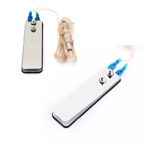 Two Pack Tattoo Foot Pedal Switch With Quarter Inch 6.35mm Plug And Stainless Steel Clip Cord, Long 1.5m Cable