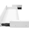 Slick 22 Inch Under Mount Desk Drawer Slide Out Kit, sleek white storage drawer with slide rails for easy access beneath desks.