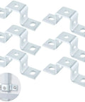 Five Hole Curved Strut Connector Brackets Pack Of Six Steel Support Rod Fittings With Electrogalvanized Finish detail view