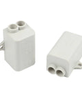Heavy Duty T Shape Terminal Block Quick Wire Connector 1000V 100A Cable Splitter in white plastic with dual connections.