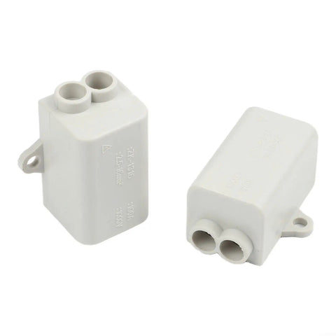 Heavy Duty T Shape Terminal Block Quick Wire Connector 1000V 100A Cable Splitter in white plastic with dual connections.