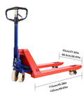 Heavy Duty Manual Pallet Truck Slams 8 Ton Loads With Rock Solid Hydraulic Power, compact design with ergonomic handle and casters.