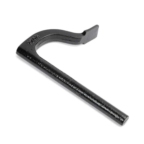 Pony 8 Inch Bench Hold-Down Clamp For Woodworking Heavy Iron With Black Enamel Finish Quick Tap In Mount Holds Work Firmly On Benchtops 8 Inch Length 4 Inch Reach Fits Predrilled 11/16 Inch Hole Built Tough For Any Project, black iron hold-down clamp