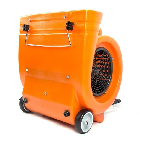 Powerful 3 Speed Air Mover With 1.3HP Motor Delivers 5000 CFM For Quick Carpet Drying, orange floor blower with wheels