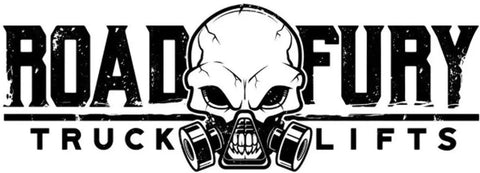 Road Fury Truck Lifts logo with skull graphic for F150 Front Leveling Kit 2.5 Inch for 1997-2003 2WD Road Fury Red T6 Billet Aluminum Coil Spring Spacers