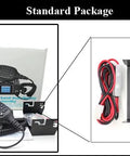 Mini 25 Watt Dual Band Mobile Radio Station with IP67 Waterproof Rating, accessories, and cables displayed in standard package