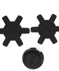 Four Pack L075 Flexible NBR Rubber Spider Insert for L Jaw Couplings, Fits 1/2 to 7/8 Inch Shafts, Durable Replacement Parts, High Quality Sealed Spider Set for Easy Maintenance, black spider insert set