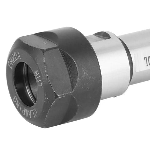 Close-up of Heavy Duty Ground Manganese Steel Er20A Shaft Extender Sleeve for CNC milling, showing detailed clamping nut.