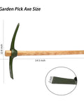 Two In One Double Headed Garden Pick Axe With Adze Hoe And Pickhead, Forged Heat Treated One Piece Construction, size details