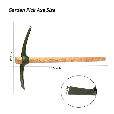 Two In One Double Headed Garden Pick Axe With Adze Hoe And Pickhead, Forged Heat Treated One Piece Construction, size details