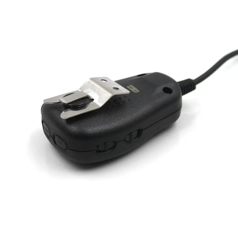 Back view of 2-Pack DTMF Handheld Microphone With Button For Mobile Radios 6 Pin RJ11 Plug, showing sturdy build with hanger clip