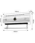 Wall Mounted PTC Ceramic Space Heater With Remote Control Timer, dimensions and design details for indoor comfort.
