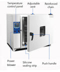 Heavy Duty 16L Digital Lab Drying Oven With Intelligent PID Temp Controller And Hot Air Circulation For Precision Heating Up To 300°C, showing control panel and features.