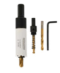 Mollom 19mm HSS M42 bi-metal hole saw kit with arbor, 2 pilot bits, and hex key