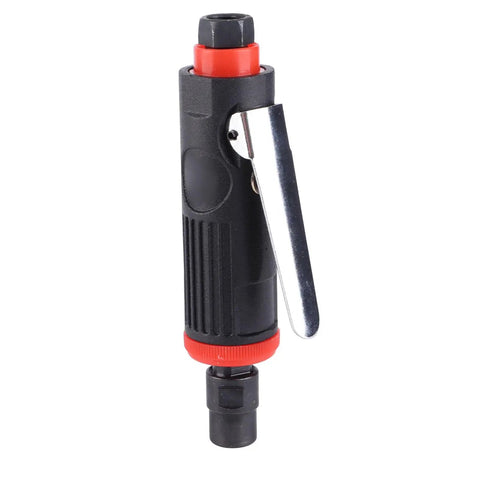 Badass 25000 RPM Pneumatic Die Grinder Kit With Dual Three And Six Mm Collets, view of air grinder tool with red accents.